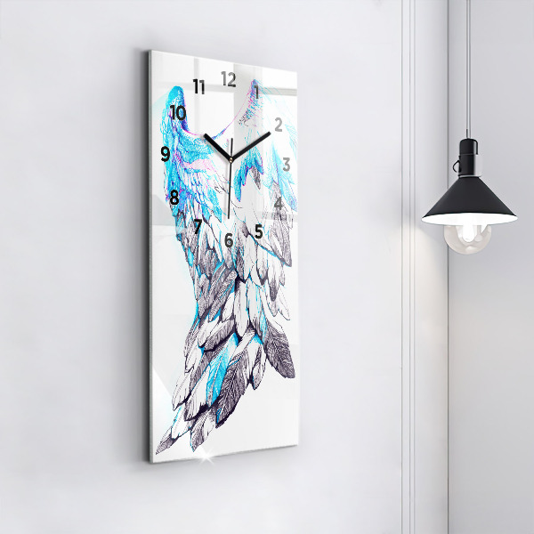 Vertical wall clock Imitation of bird wings