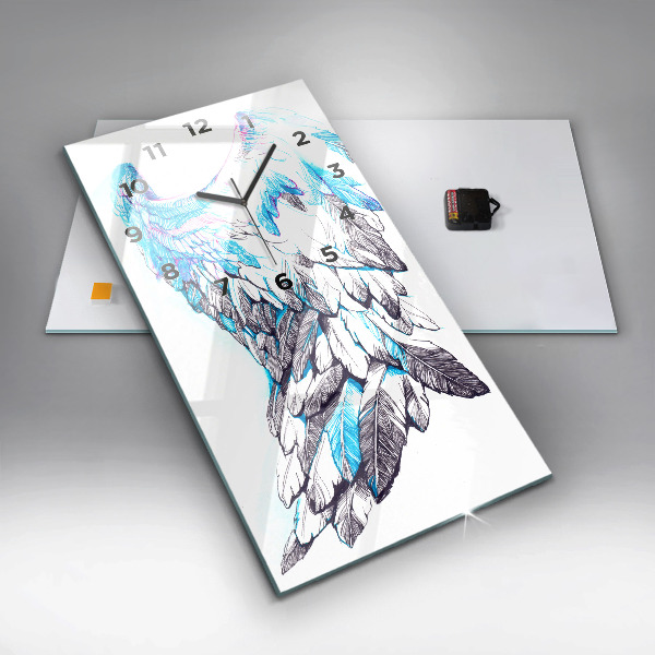 Vertical wall clock Imitation of bird wings