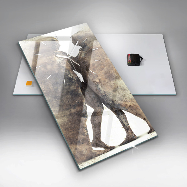 Vertical wall clock Abstract people sand