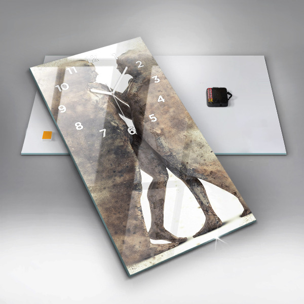 Vertical wall clock Abstract people sand