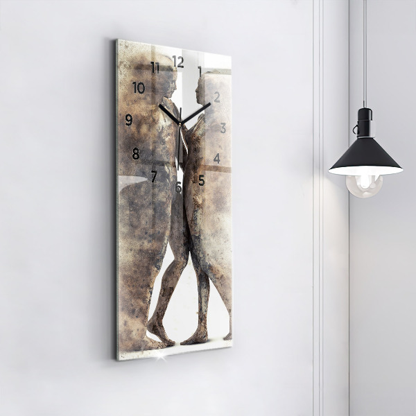 Vertical wall clock Abstract people sand