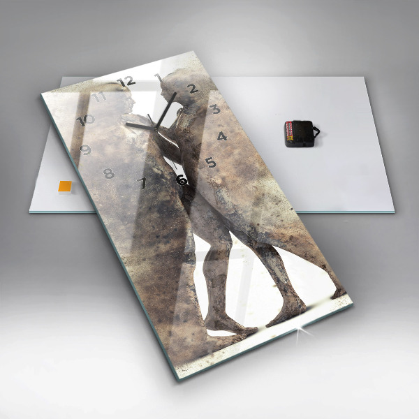 Vertical wall clock Abstract people sand