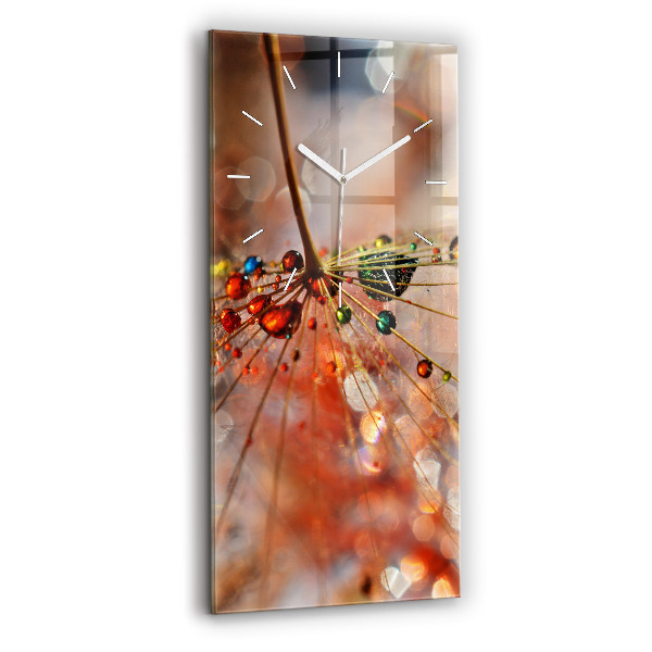 Vertical wall clock Dandelion with dew