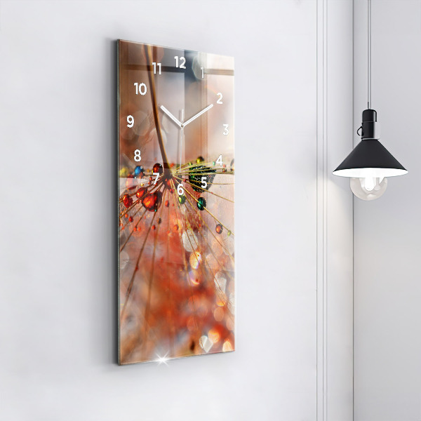 Vertical wall clock Dandelion with dew