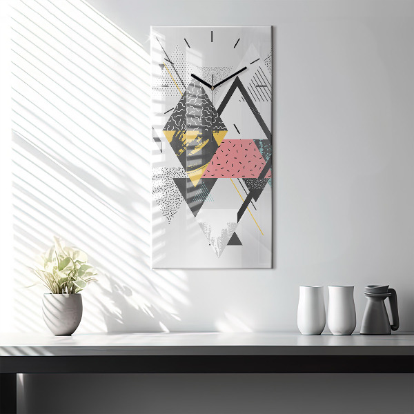 Vertical wall clock Geometric pattern