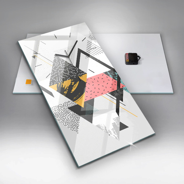 Vertical wall clock Geometric pattern