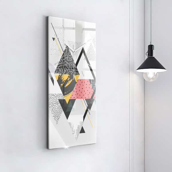 Vertical wall clock Geometric pattern