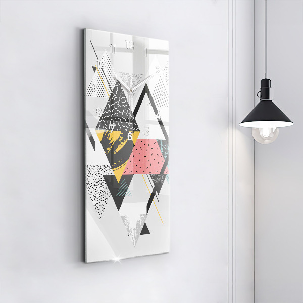 Vertical wall clock Geometric pattern