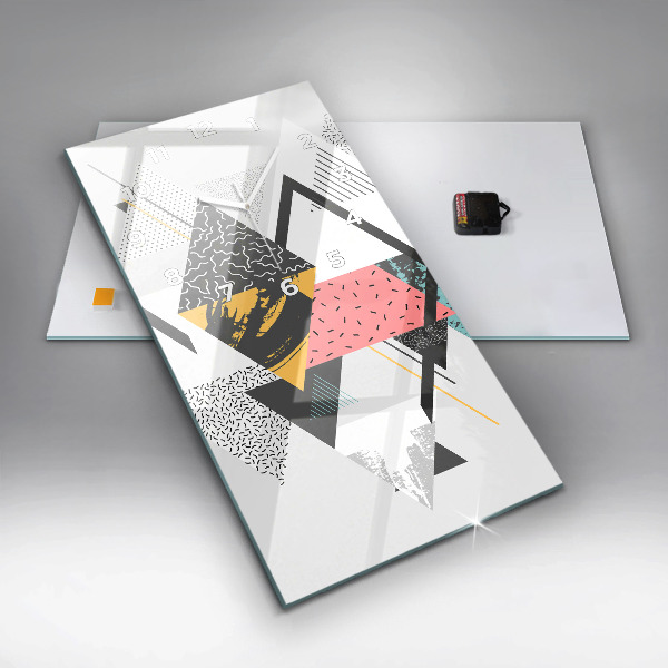 Vertical wall clock Geometric pattern