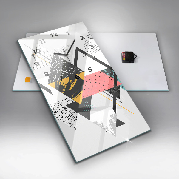 Vertical wall clock Geometric pattern