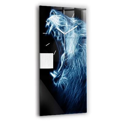 Vertical wall clock Wild lion