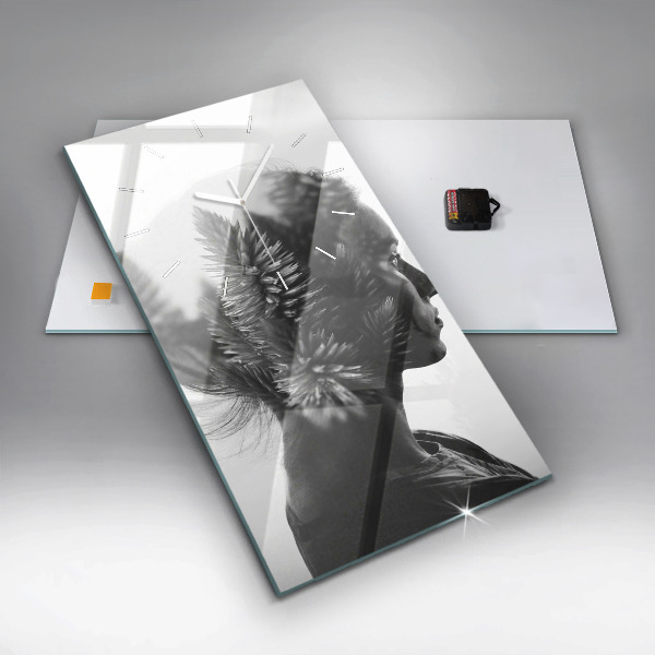 Vertical wall clock Portrait of a woman