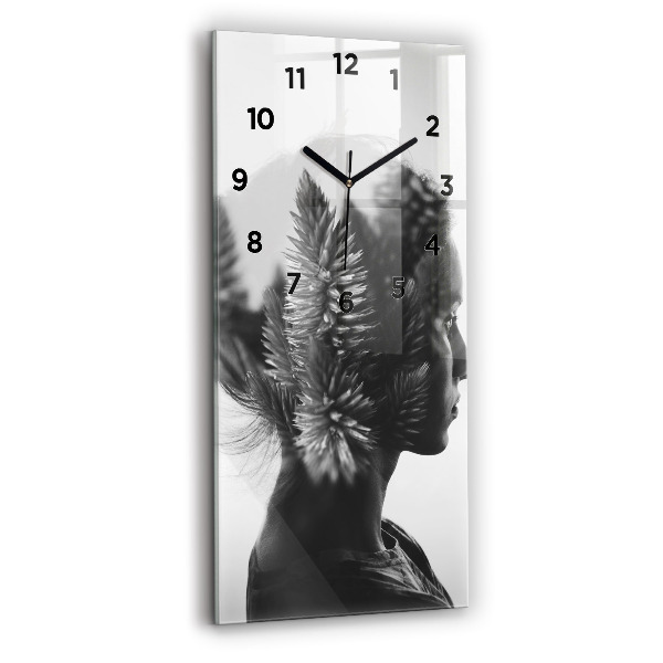 Vertical wall clock Portrait of a woman