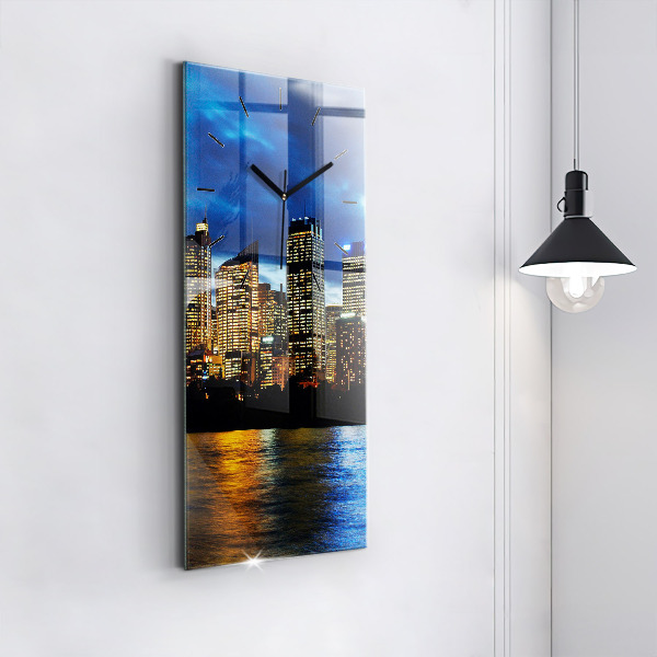 Vertical wall clock Sydney In The Evening