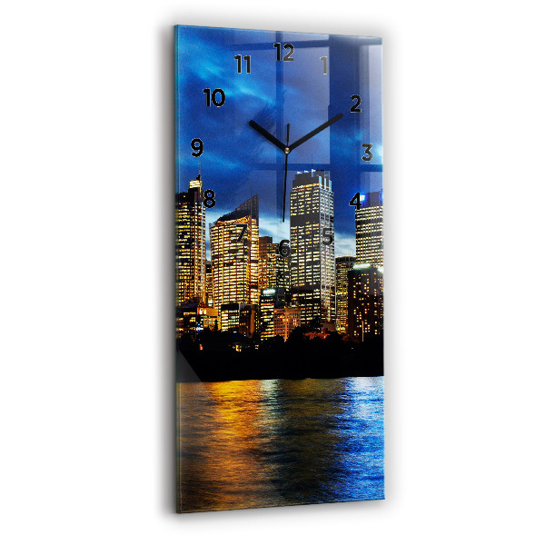 Vertical wall clock Sydney In The Evening