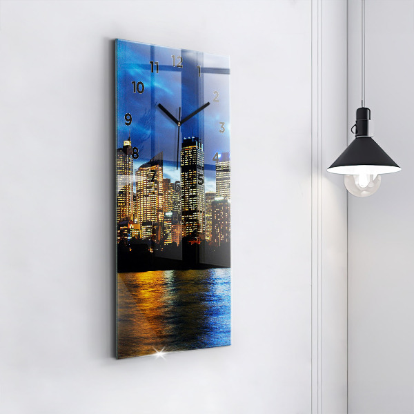 Vertical wall clock Sydney In The Evening