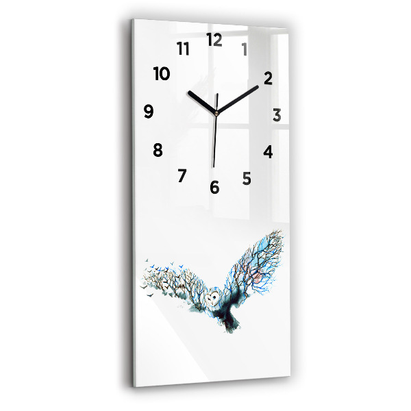 Vertical wall clock Freedom and nature of birds