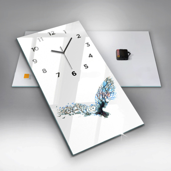 Vertical wall clock Freedom and nature of birds