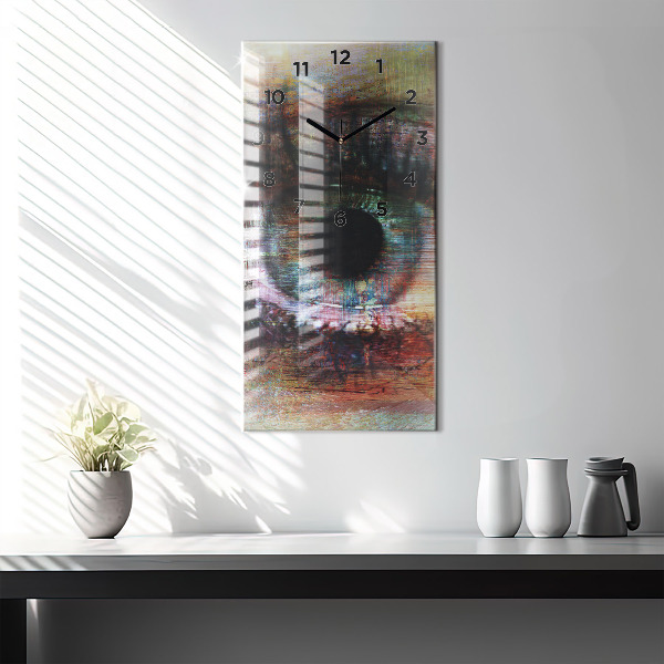 Vertical wall clock Street Art Eye