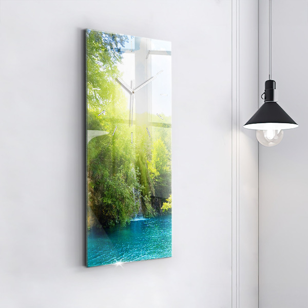 Vertical wall clock Lagoon Landscape
