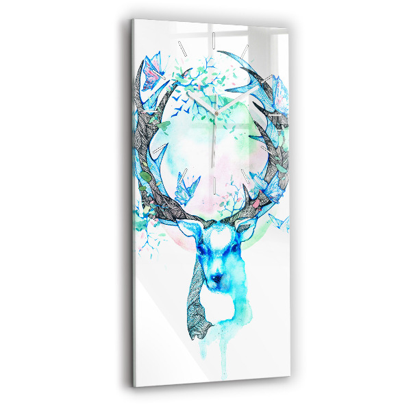Vertical wall clock Deer illustration