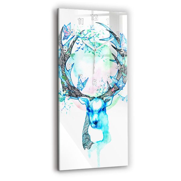 Vertical wall clock Deer illustration