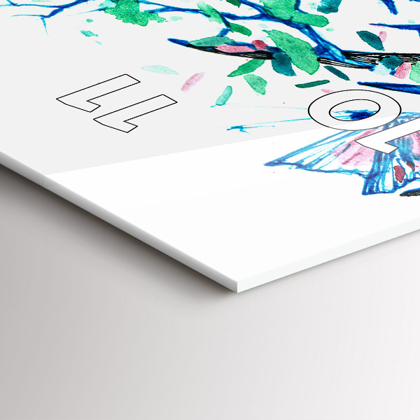 Vertical wall clock Deer illustration