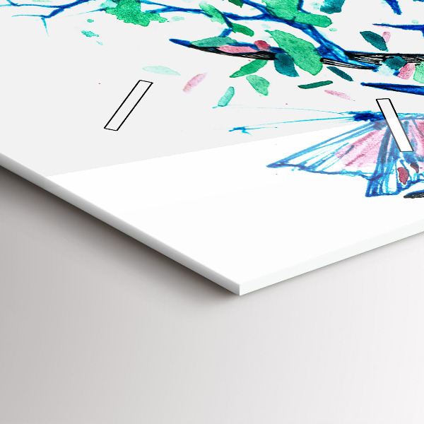 Vertical wall clock Deer illustration