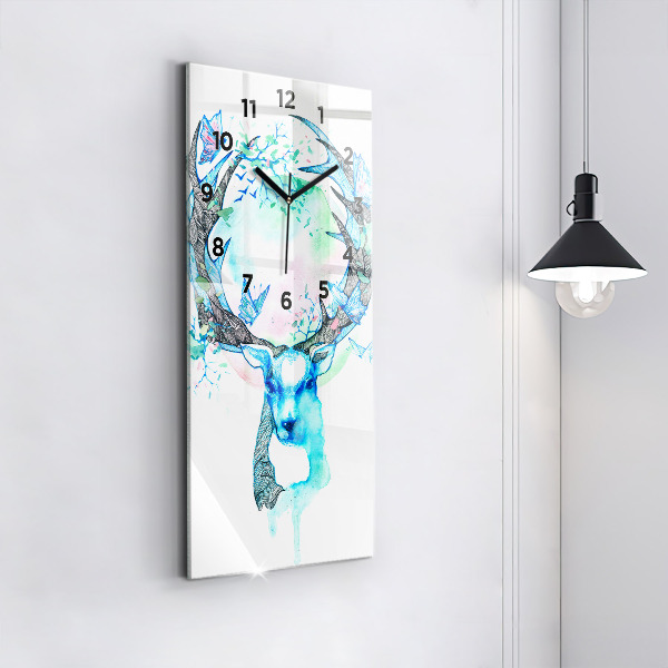 Vertical wall clock Deer illustration