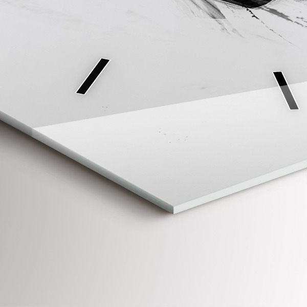 Vertical wall clock Painted lion