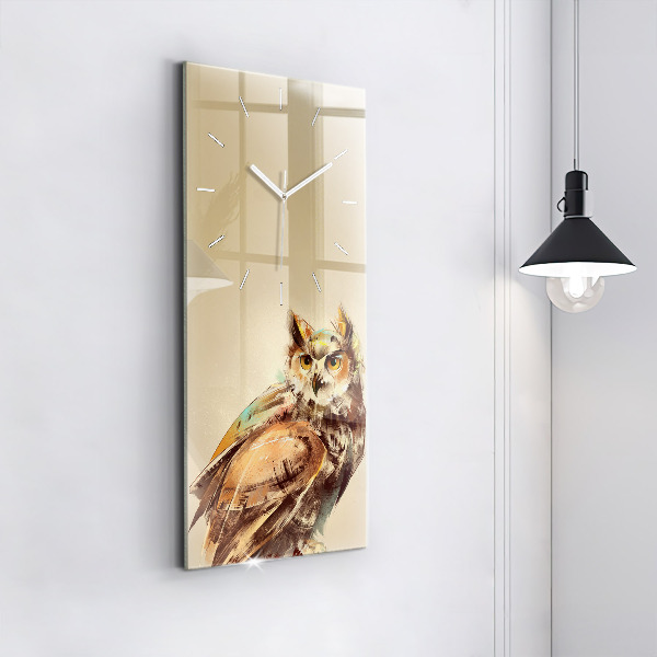 Vertical wall clock Owl - a sign of wisdom