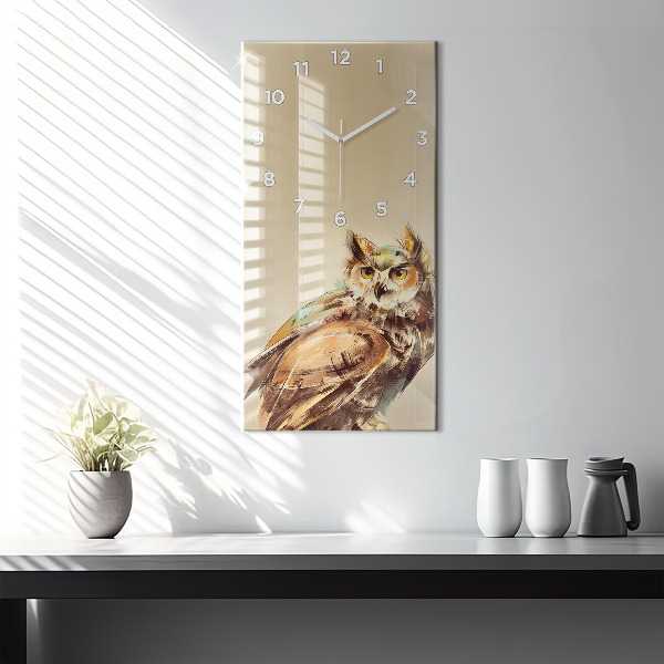 Vertical wall clock Owl - a sign of wisdom