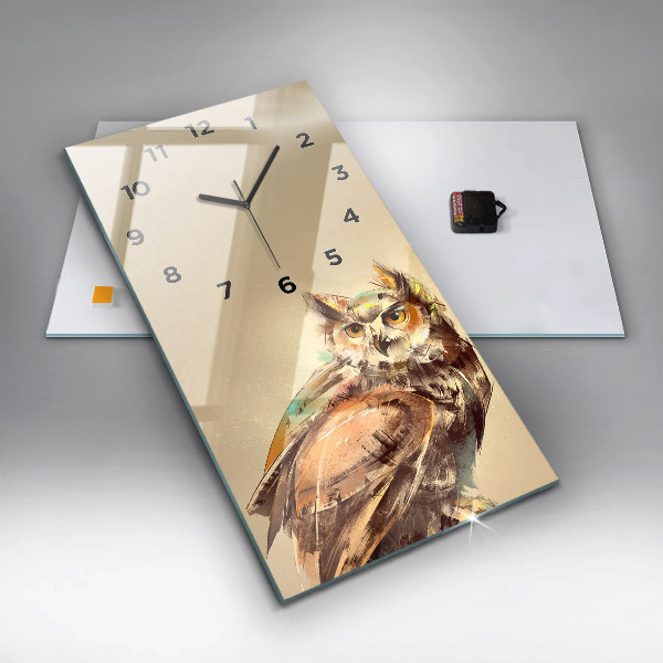 Vertical wall clock Owl - a sign of wisdom