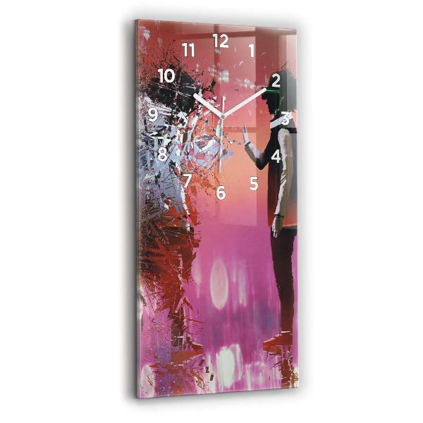 Vertical wall clock Cyberspace