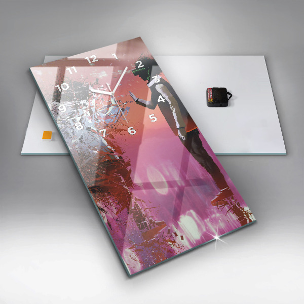 Vertical wall clock Cyberspace