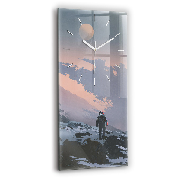 Vertical wall clock Astronauts Milky Way