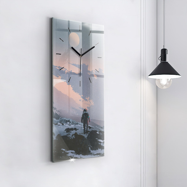 Vertical wall clock Astronauts Milky Way