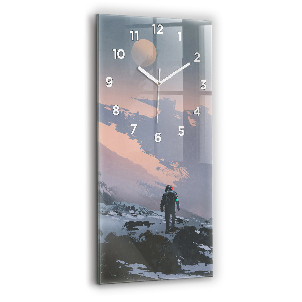 Vertical wall clock Astronauts Milky Way