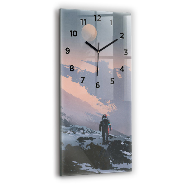 Vertical wall clock Astronauts Milky Way