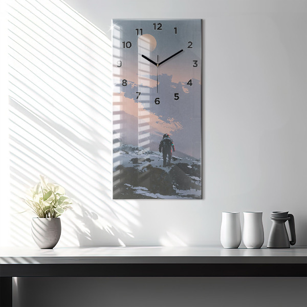 Vertical wall clock Astronauts Milky Way