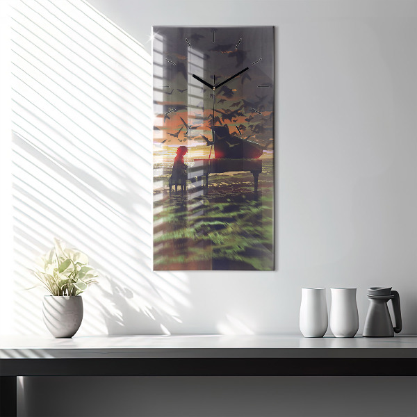 Vertical wall clock Concert on the beach