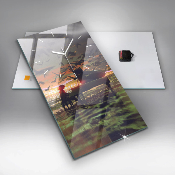 Vertical wall clock Concert on the beach