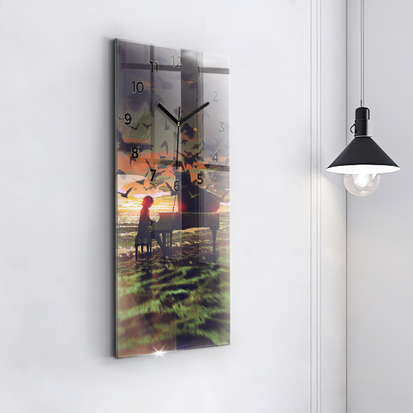 Vertical wall clock Concert on the beach