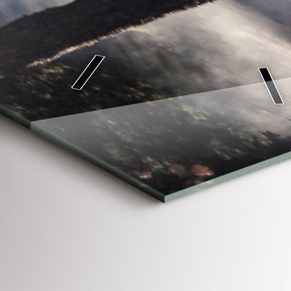 Vertical wall clock A herd of rushing horses