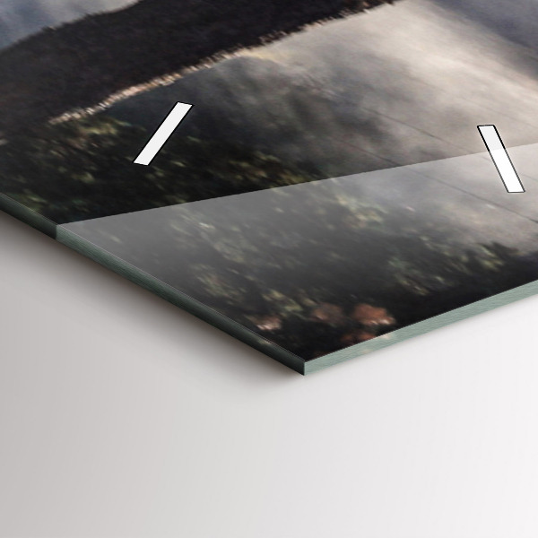 Vertical wall clock A herd of rushing horses