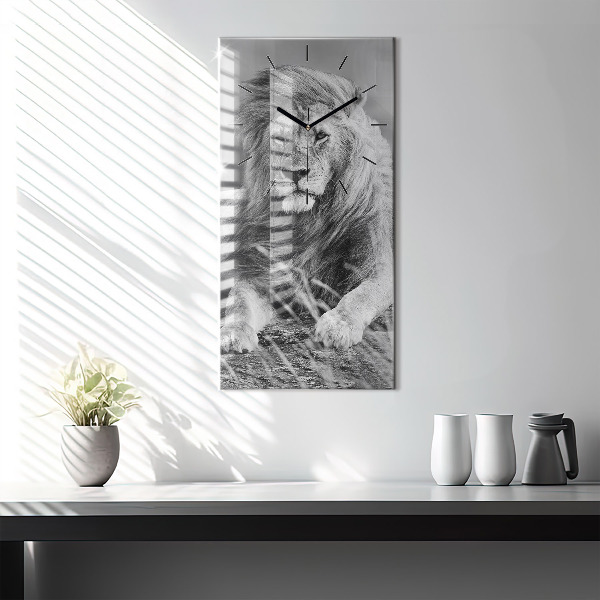 Vertical wall clock Abstraction - Lion