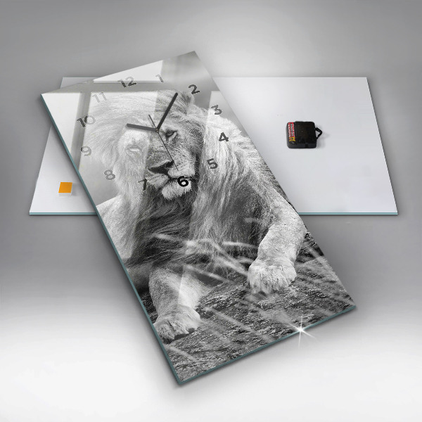 Vertical wall clock Abstraction - Lion