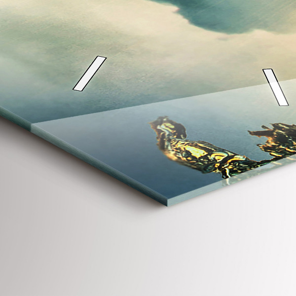 Vertical wall clock Waves Sunset Perspective