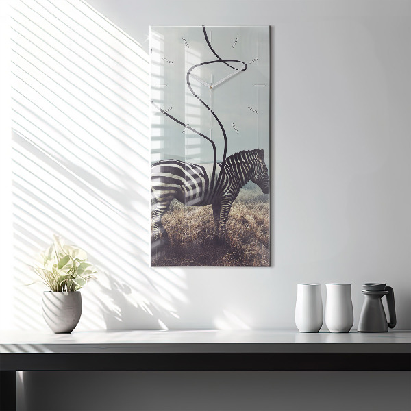 Vertical wall clock Zebra – Abstraction