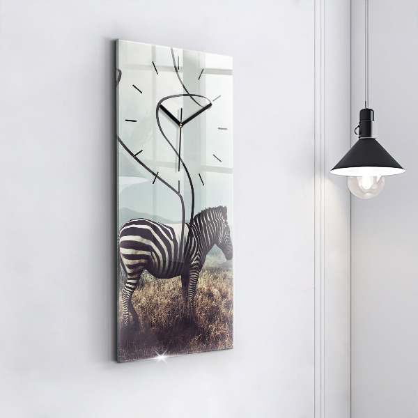 Vertical wall clock Zebra – Abstraction